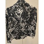 Onque Casuals L Y2K Black White Snakeskin Full Zip Velour Animal Cardigan Size L Photo 3