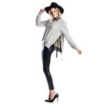 Pam & Gela Juicy Couture Distressed Tie Side V Neck Sweatshirt Oversized Small Photo 2