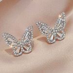 Boutique Rhinestone butterfly Stud Earrings Photo 0