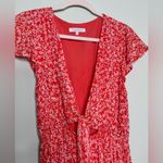 Olivaceous Coral High Low Cut out Tie Front Maxi Dress Size Large Photo 9