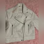 BLANK NYC NWT White Thick Vegan Leather Biker Jacket Zip Up Moto Jacket Photo 3