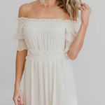 Baltic Born NWT  Harper Ivory Smocked Dress Off The Shoulder Women’s Size S Photo 0