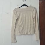 Aerie  Cream‎ Sparkle Women's Cardigan Ribbed Sweater Mediu Photo 5