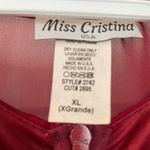 Miss Cristina red chiffon 2pcs dress set long dress with sequin hem cape XL NWOT Photo 4