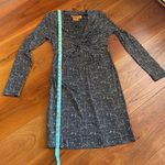 Tory Burch Black & White Speckled Knot Silk Dress Photo 3