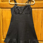 & Other Stories & Other Stories Black Babydoll Style Ruffle Hem Linen & Cotton Mini Dress - Sz 2 Photo 0