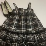 Alice + Olivia  Black plaid taffeta Tank dress C26 Photo 6