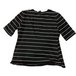 Who What Wear  Black and White Striped Elbow Length Tee Size Medium Photo 3