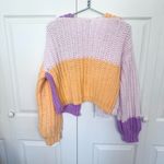 Wild Fable NWT Purple Orange and Pink Color block Baggy Knit Cardigan MEDIUM Photo 2