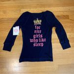 Juicy Couture  Pam Gela Regal 26" Henley Sleepwear Pajama Top Blue Women's Medium Photo 4