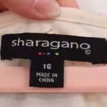 Sharagano Chevron Retro Crochet Sheath Dress Belted Mod Groovy Sleeveless Zig Zag Size 16 Photo 2