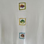 Julie Mango Vintage 90's White Vacation Theme T Photo 4