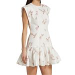 Zimmermann  Dancer Linen Flounce Minidress Floral Print Ivory Cap Sleeve Size 3 Photo 1