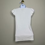 J.Crew NEW White Ribbed Ruffle Short Sleeve Top Women's Small Photo 2