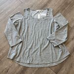 Allison Taylor  Gray Cold Shoulder Top Photo 4