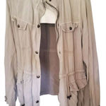 Maurice's Rayon Zip JACKET UTILITY Beige Epaulets Cinch Waist Photo 0