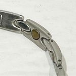 Vintage Adult Unisex 7.5" Magnetic Bracelet Matte Silver Stainless Steel Therapy Photo 2