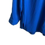 Maggie Barnes Women Tunic Top 1X Royal Blue Crinkle Button Up Business Travel Photo 7