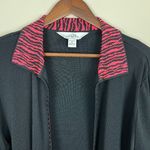 Ming Wang Cardigan Jacket Womens XL Black Coral Pink Open Front Knit 3/4 Sleeve Photo 2