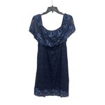 Soma  Lace Off The Shoulder Sleep Chemise Size XL Slip Dress Nightie Blue Photo 1