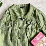 Elementz Y2K Vintage Metallic Green Button-Up Jacket Photo 5