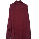 Free People Burgundy Oversize Knit Turtleneck Cowl Neck Sweater Dress Large Photo 4