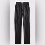 Abercrombie & Fitch 🆕 Black High Rise 90s Straight Vegan Faux Leather Pant 26🆕 Photo 5