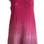 Axcess Women Tunic Top M Ombré Crochet Knit Pattern Scalloped Hem Boho Festival Pink Size M Photo 0
