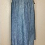 Vintage Denim Wrap Around Skirt Wooden Barrel Button XS/S SEE MEASUREMENTS Blue Photo 2