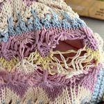 ZARA NEW  Pastel Crochet Knit Tank Size Small Striped Cropped Blue Yellow Purple Photo 3