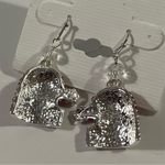 NWT Festive Red and Silver Rhinestone Santa Hat Earrings Photo 2