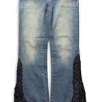 Bisou Bisou Y2K  Lace Beaded Flare Jeans, Women's Size 8 Photo 0