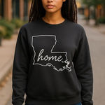 Home Free Womens Sweatshirt Size Small 4 6 Louisiana Outline Black Fleece NEW Photo 0