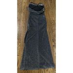 BCX DRESS Womens Silver Cross Straps Cowl Back Sparkly Maxi Dress Size Large Photo 14