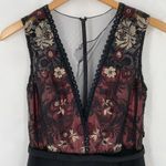 Theia Burgundy Midnight Dress Embroidered Lace AS Photo 3