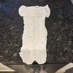 Naked Wardrobe Ruched Bodycon Off Shoulder White Dress Size Small Shawl Photo 5
