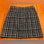 Loft  Navy Blue Wool Blend Houndstooth Tweed Zip Pocket Mini‎ Skirt Size 0 Photo 7
