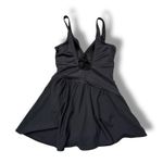 MiracleSuit  Black One Piece Swim Dress Tummy Control Ruched Front Flounce Skirt Photo 4