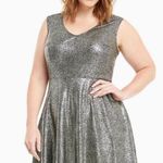 Torrid Metallic Foil Skater Dress Size L Photo 0
