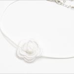 Dainty Fabric Flower Choker White Photo 4
