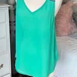 YA Los Angeles Silk Tank Top Green Flowy Womens Large Photo 3