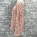 Zesica Crochet Hollow Out Long Sleeve Beach Swimsuit Mesh Cover Up Tunic Top Pink Size L Photo 2