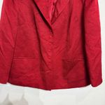 Talbots Red Silk Wool Blend Textured Vintage Blazer Sz 16W Photo 3