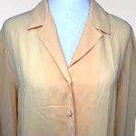 Vintage Jebb Levy Button Up Blouse Sheer Yellow 80s Size Medium Large Photo 1