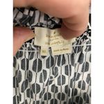 Kate Spade Top XL Black White Off The Shoulder Tasseled Rayon Smocked Blouse Photo 2