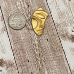 Head Vintage Unsigned Gold-tone Lady Figural Stick Brooch Photo 4