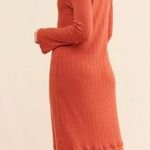 Anthropologie  Elsa Button Front Midi Dress Women’s Size XS Rust Orange Belted Photo 1