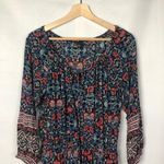 American Eagle Outfitters Blue & Red Floral Long Sleeve Romper L Photo 2