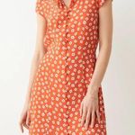 & Other Stories & Other Stories Button Down Tie Back Orange Mini Dress Photo 0