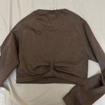 Gymshark  Adapt Fleck Seamless Long Sleeve Crop Top‎ Size XXL Brown Photo 3